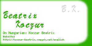 beatrix koczur business card